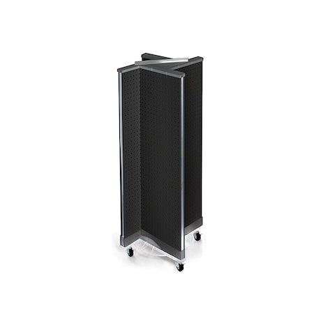 Azar Displays Pinwheel Pegboard Floor Display on Wheeled Base 700443-BLK